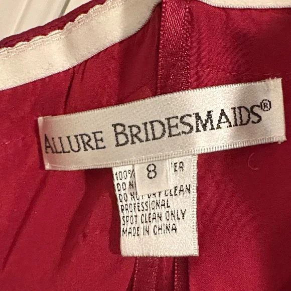 Allure Bridesmaids Strapless Dress in Wine/Burgundy - Picture 6 of 6